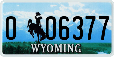 WY license plate 006377