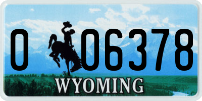 WY license plate 006378