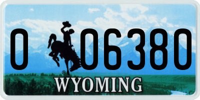 WY license plate 006380