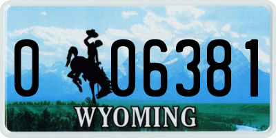 WY license plate 006381