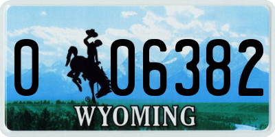 WY license plate 006382
