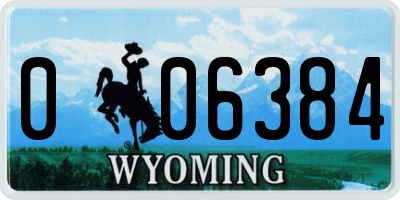 WY license plate 006384