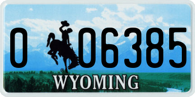 WY license plate 006385