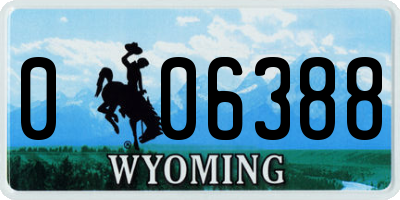 WY license plate 006388