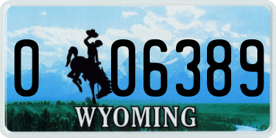 WY license plate 006389