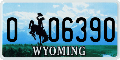 WY license plate 006390