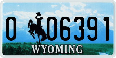 WY license plate 006391