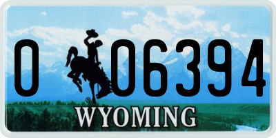 WY license plate 006394