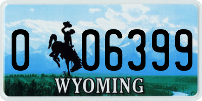 WY license plate 006399