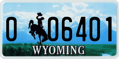 WY license plate 006401