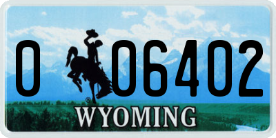 WY license plate 006402