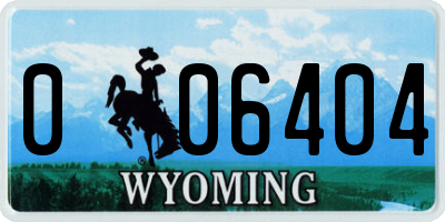 WY license plate 006404