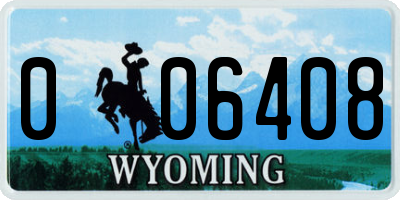 WY license plate 006408