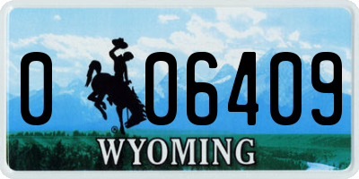 WY license plate 006409