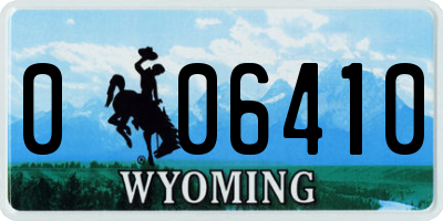 WY license plate 006410