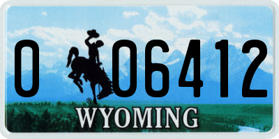 WY license plate 006412