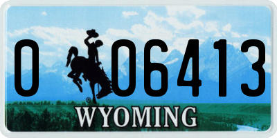 WY license plate 006413