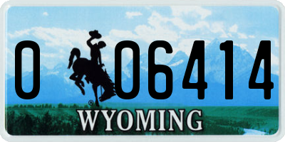 WY license plate 006414