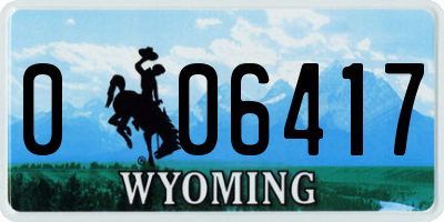 WY license plate 006417