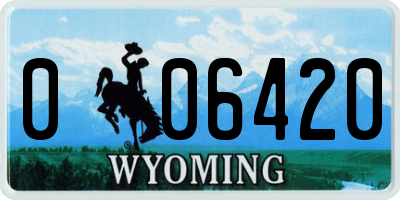 WY license plate 006420