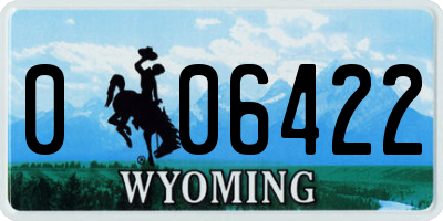 WY license plate 006422