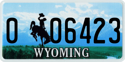 WY license plate 006423