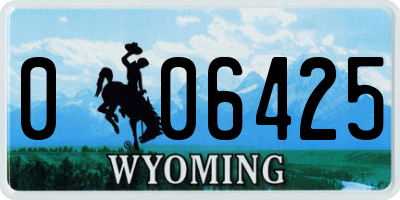 WY license plate 006425