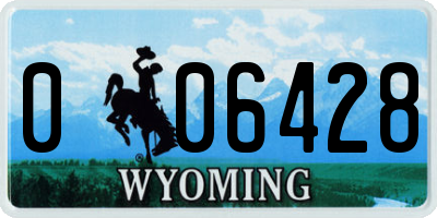 WY license plate 006428