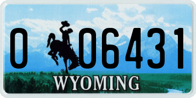 WY license plate 006431