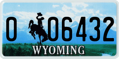 WY license plate 006432