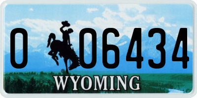 WY license plate 006434