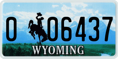 WY license plate 006437