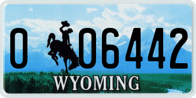 WY license plate 006442
