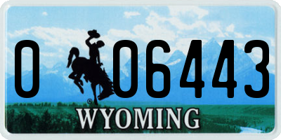 WY license plate 006443