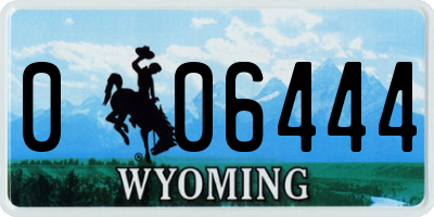 WY license plate 006444