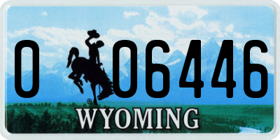 WY license plate 006446