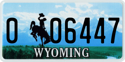 WY license plate 006447