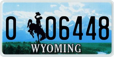 WY license plate 006448