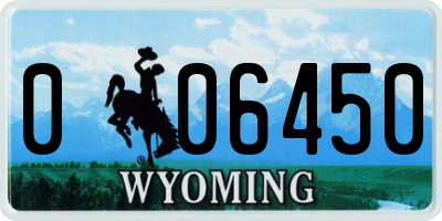 WY license plate 006450