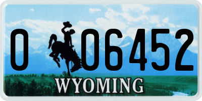 WY license plate 006452