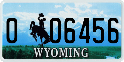 WY license plate 006456