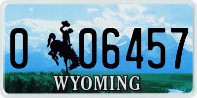 WY license plate 006457