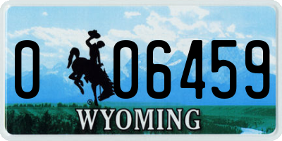 WY license plate 006459