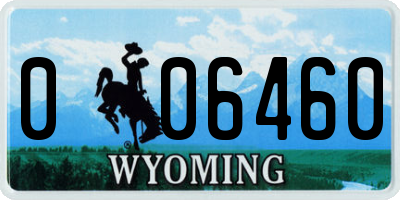 WY license plate 006460