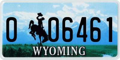 WY license plate 006461