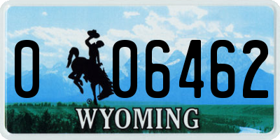 WY license plate 006462