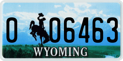 WY license plate 006463