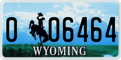 WY license plate 006464