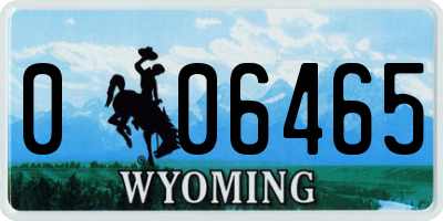 WY license plate 006465
