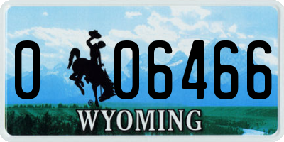 WY license plate 006466